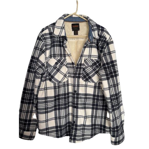 Redmond Outfitters Fleece Fur Lined Jacket Sz Medium, Black/Ivory - Picture 1 of 6